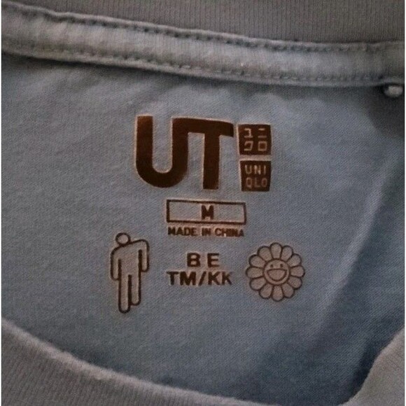 Billie Eilish X Takashi Murakami Uniqlo T Shirt Blue Size M Band Tee Eyes - Picture 5 of 6